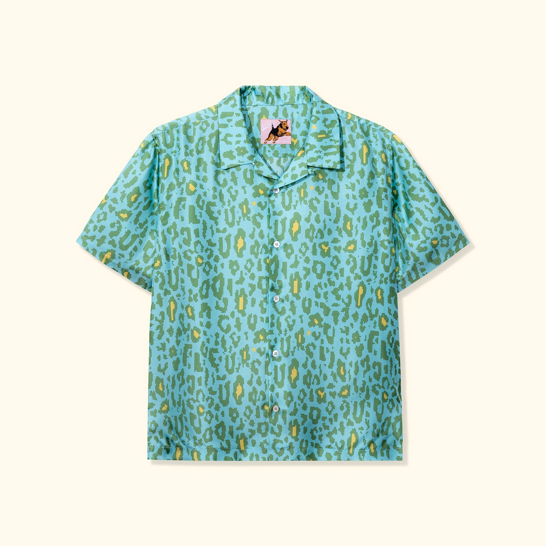 Fleur Camo Silk Button-Up Blue