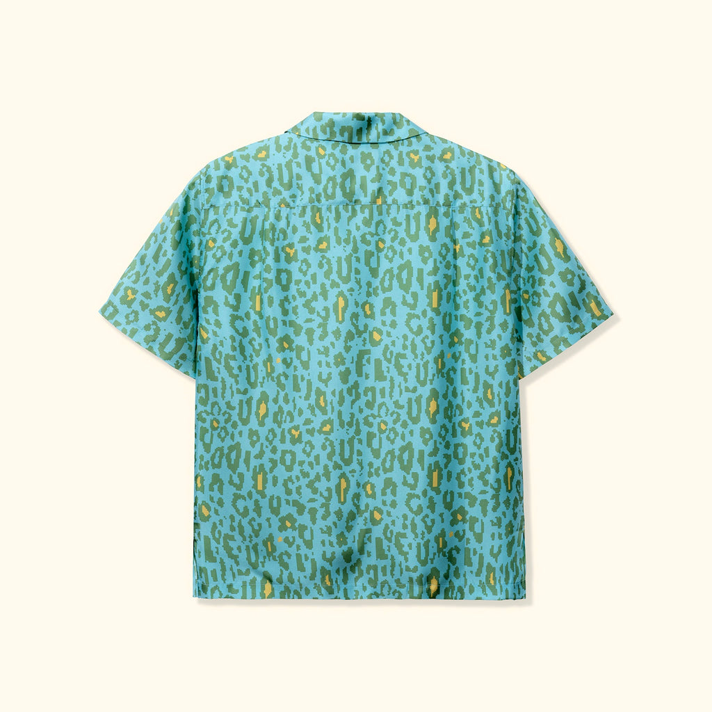 Fleur Camo Silk Button-Up Blue