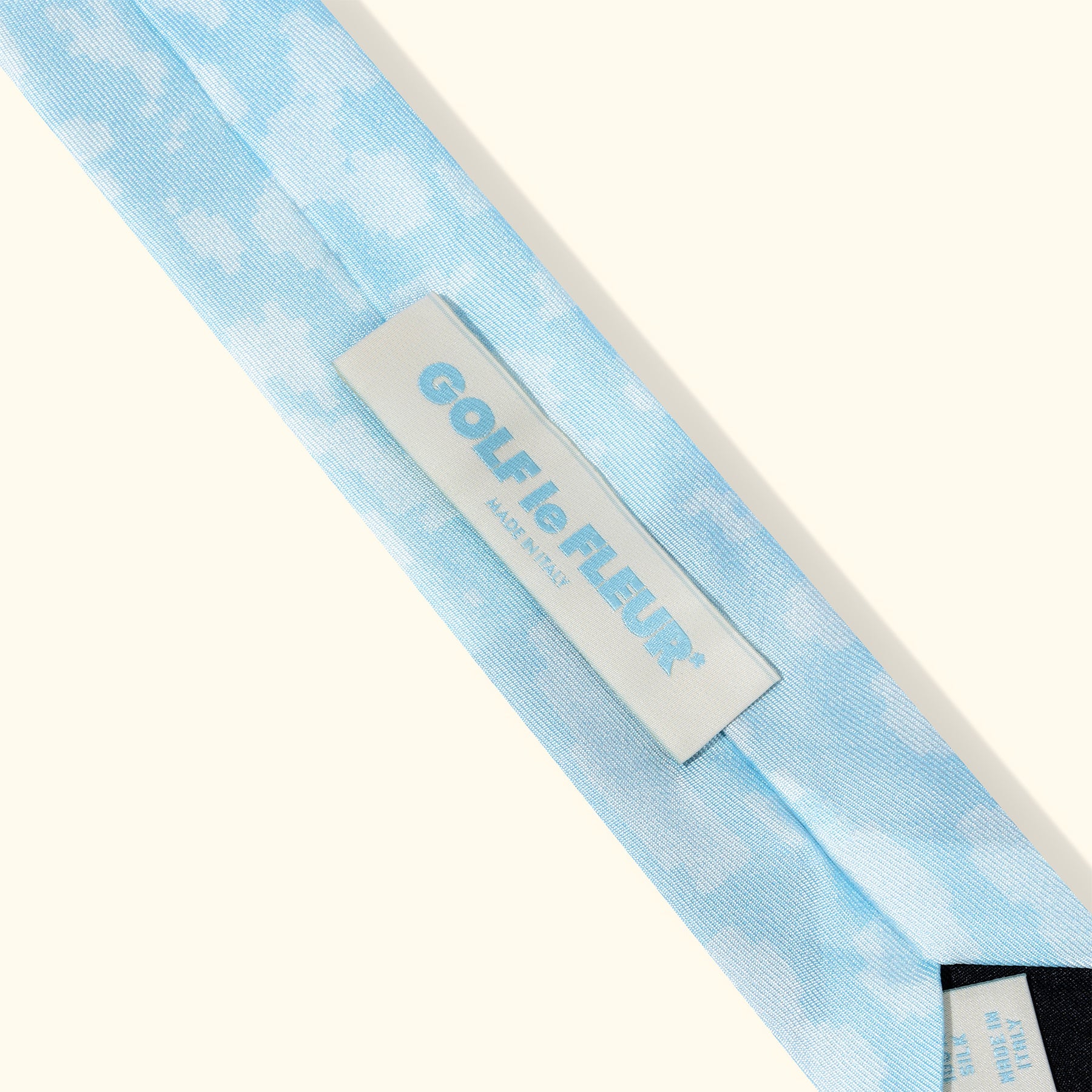 Fleur Camo Wide Silk Tie Blue