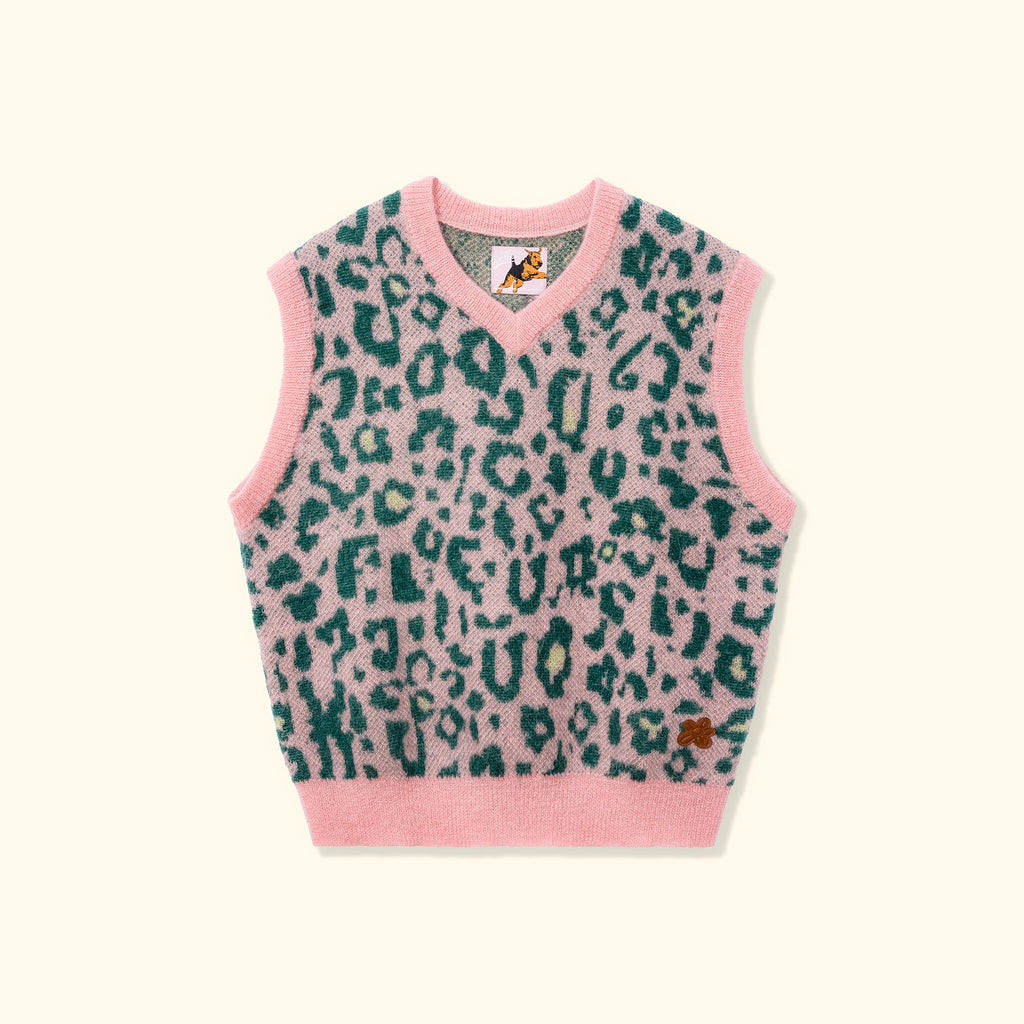 Fleur Camo Sweater Vest Pink/Green