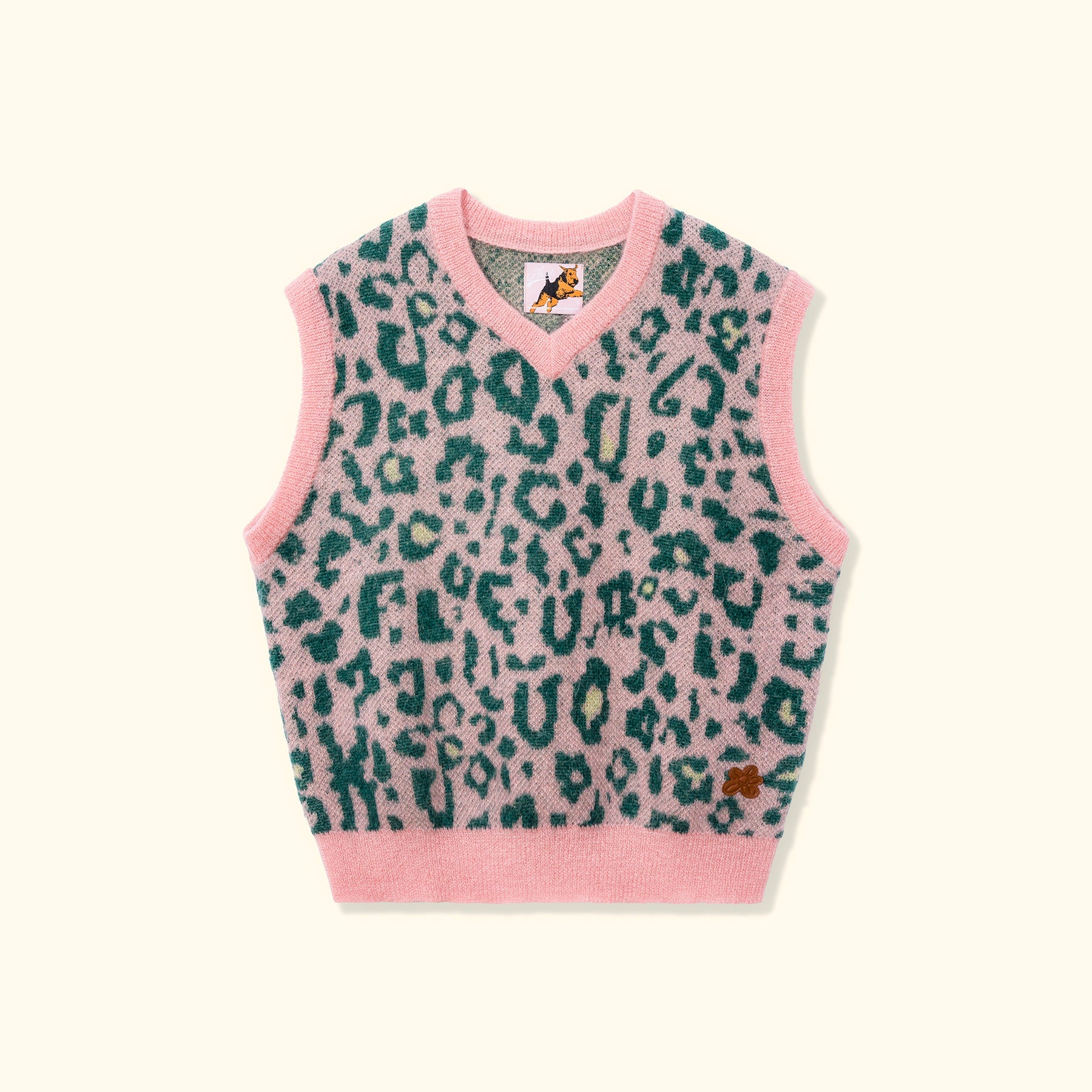 Fleur Camo Sweater Vest Pink/Green