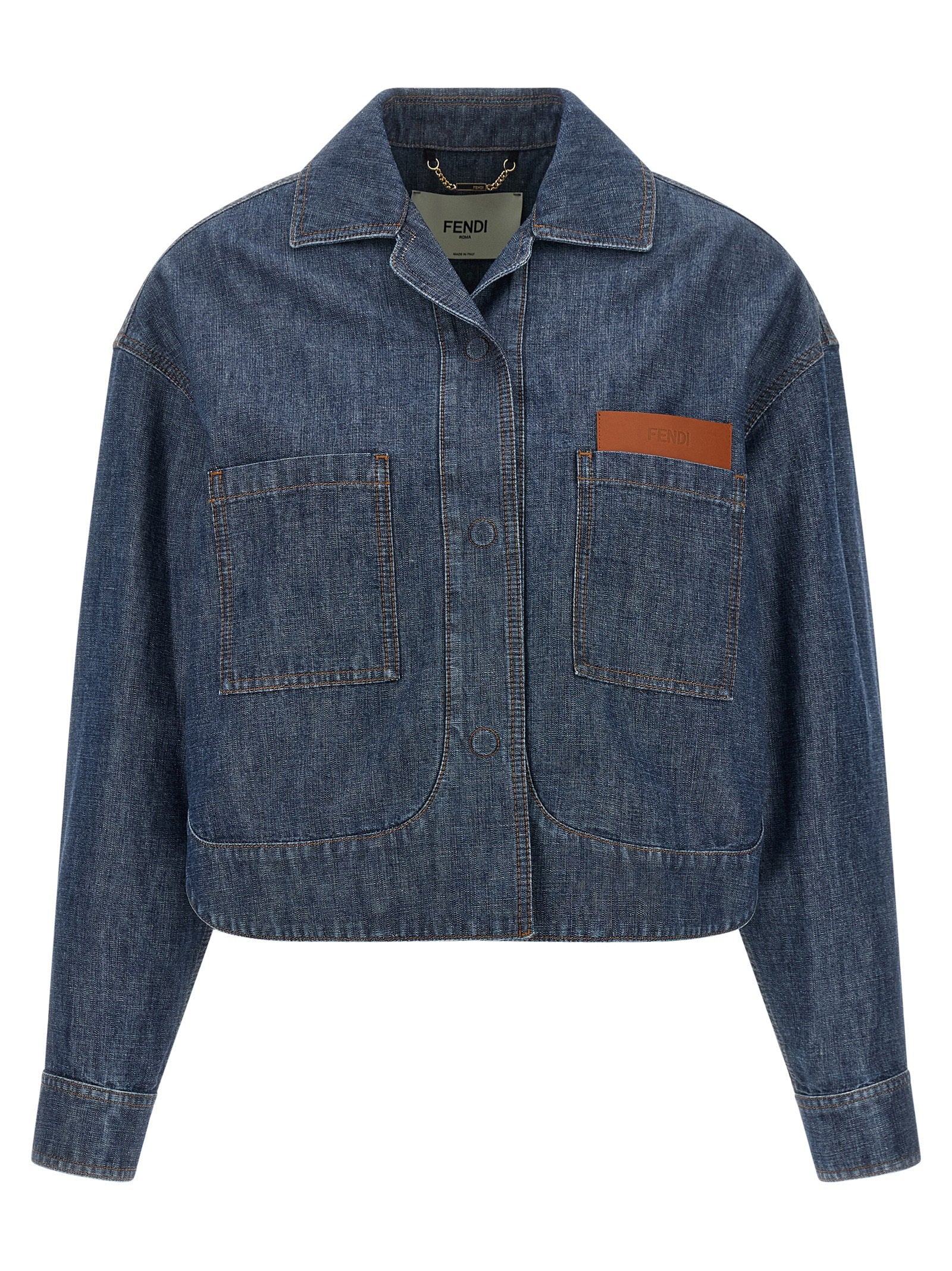 Fendi Chambray Denim Jacket — Navy