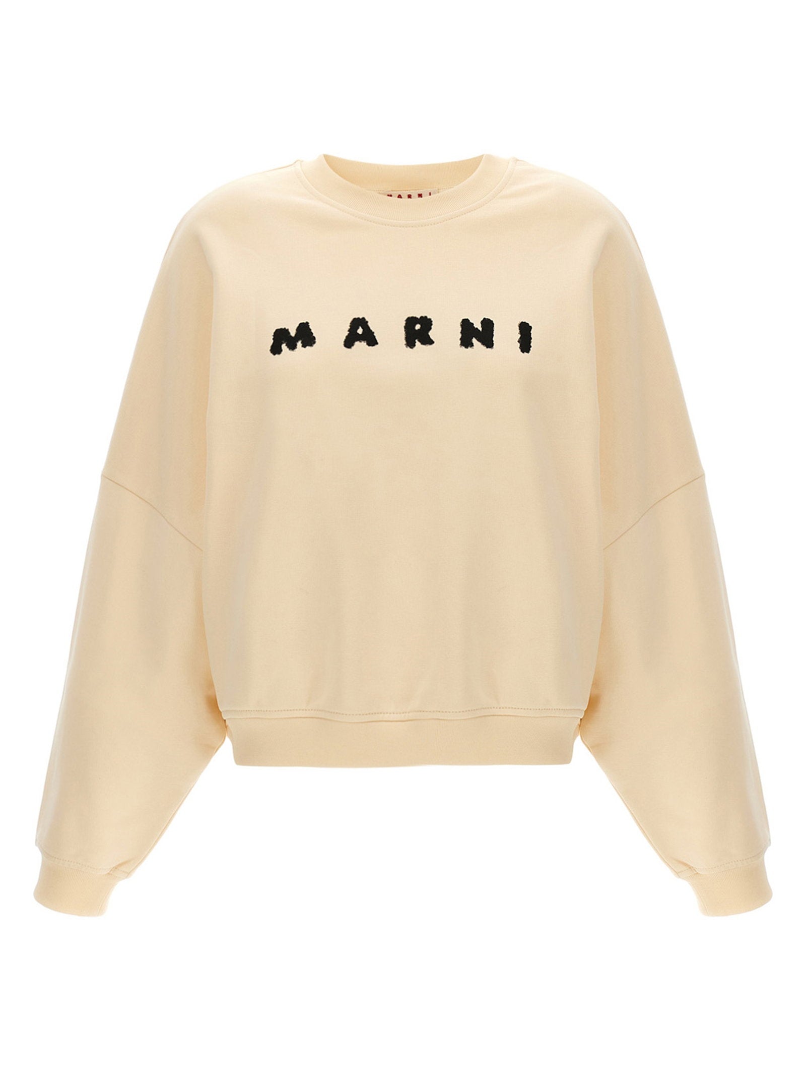 Marni Logo-Embroidered Sweatshirt — Cream