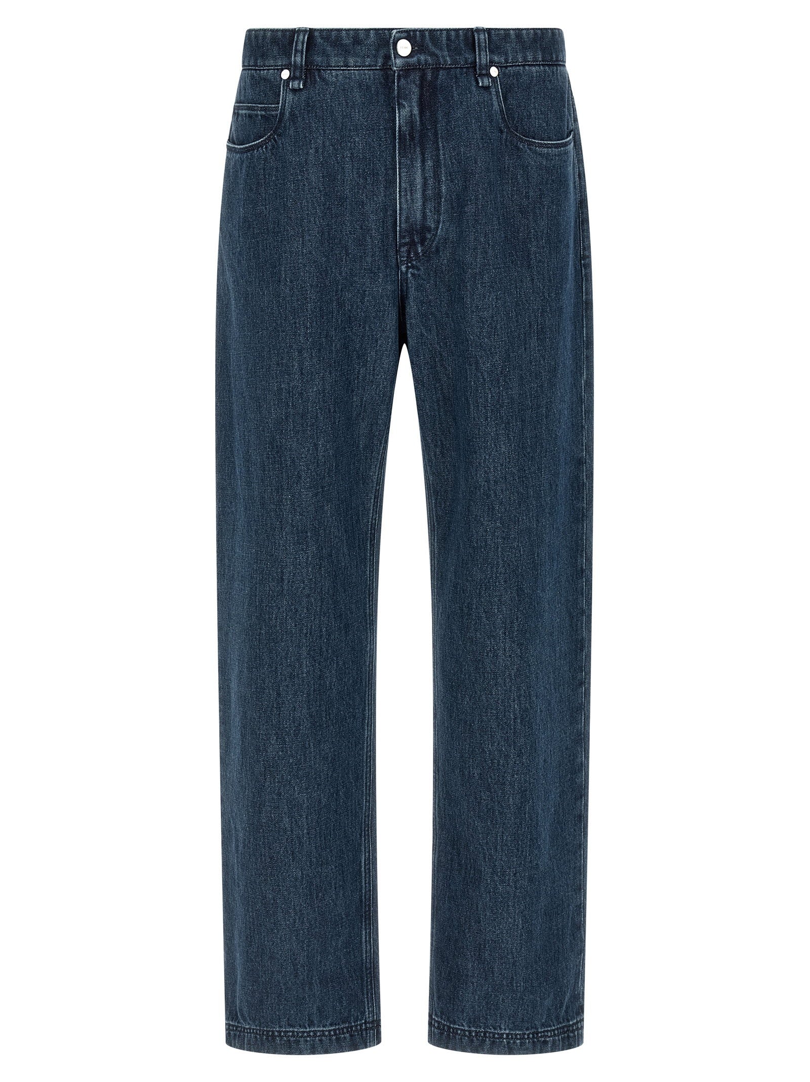 Fendi FF-Print Cotton Denim Jeans — Blue