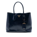 Medium Saffiano Vernice Double Satchel
