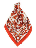 Dolce & Gabbana Maiolica-Print Silk Twill Scarf — Orange