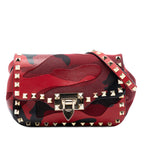 Mini Nappa and Canvas Camouflage Rockstud Flap Crossbody