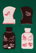 Babette Hot Water Bottle - Chocolate Brown/Pink