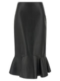 Fendi Nappa Peplum Skirt — Black