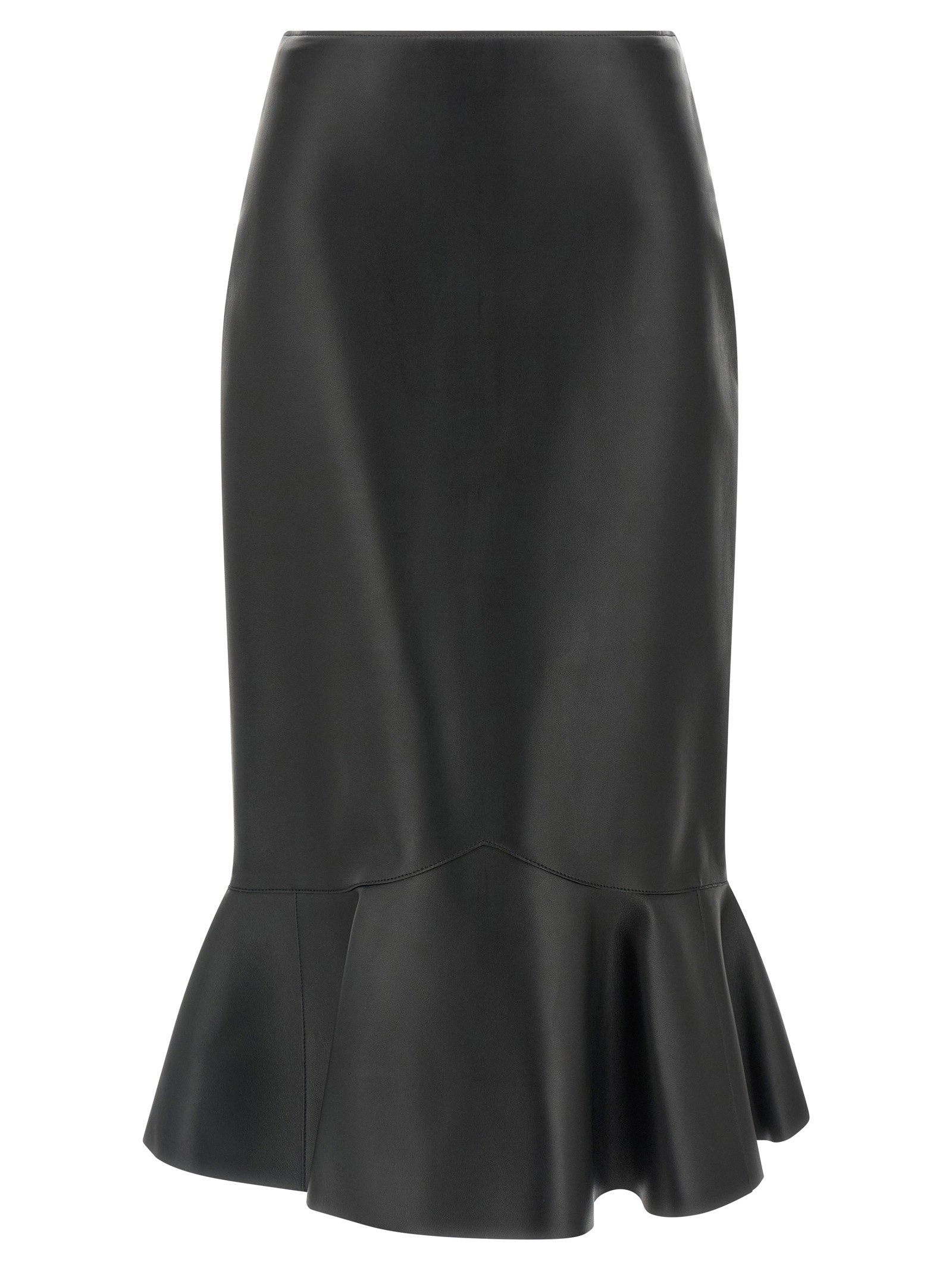 Fendi Nappa Peplum Skirt — Black