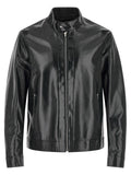 Fendi Lacquered Leather Biker Jacket — Black
