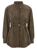 Fendi Suede Shirt — Taupe