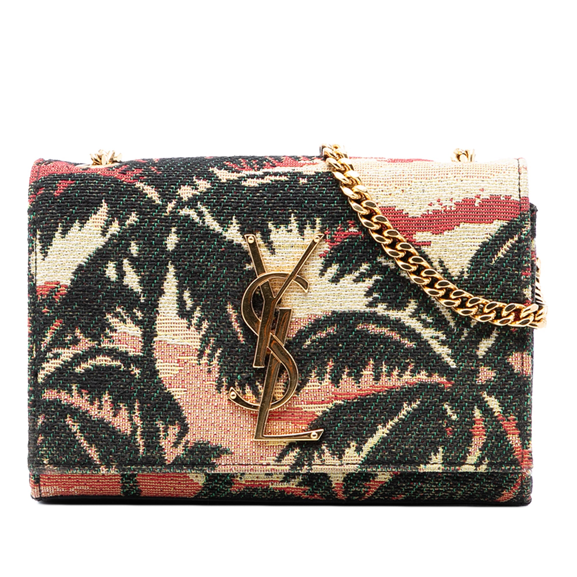 Small Embroidered Canvas Palm Tree Monogram Kate Crossbody