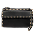 Grained Calfskin Rockstud Wristlet Clutch