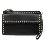 Grained Calfskin Rockstud Wristlet Clutch