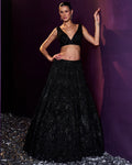 Kriti Black Net Lehenga Set By KYNAH, Luxury Indian Fashion & Bridal Wear