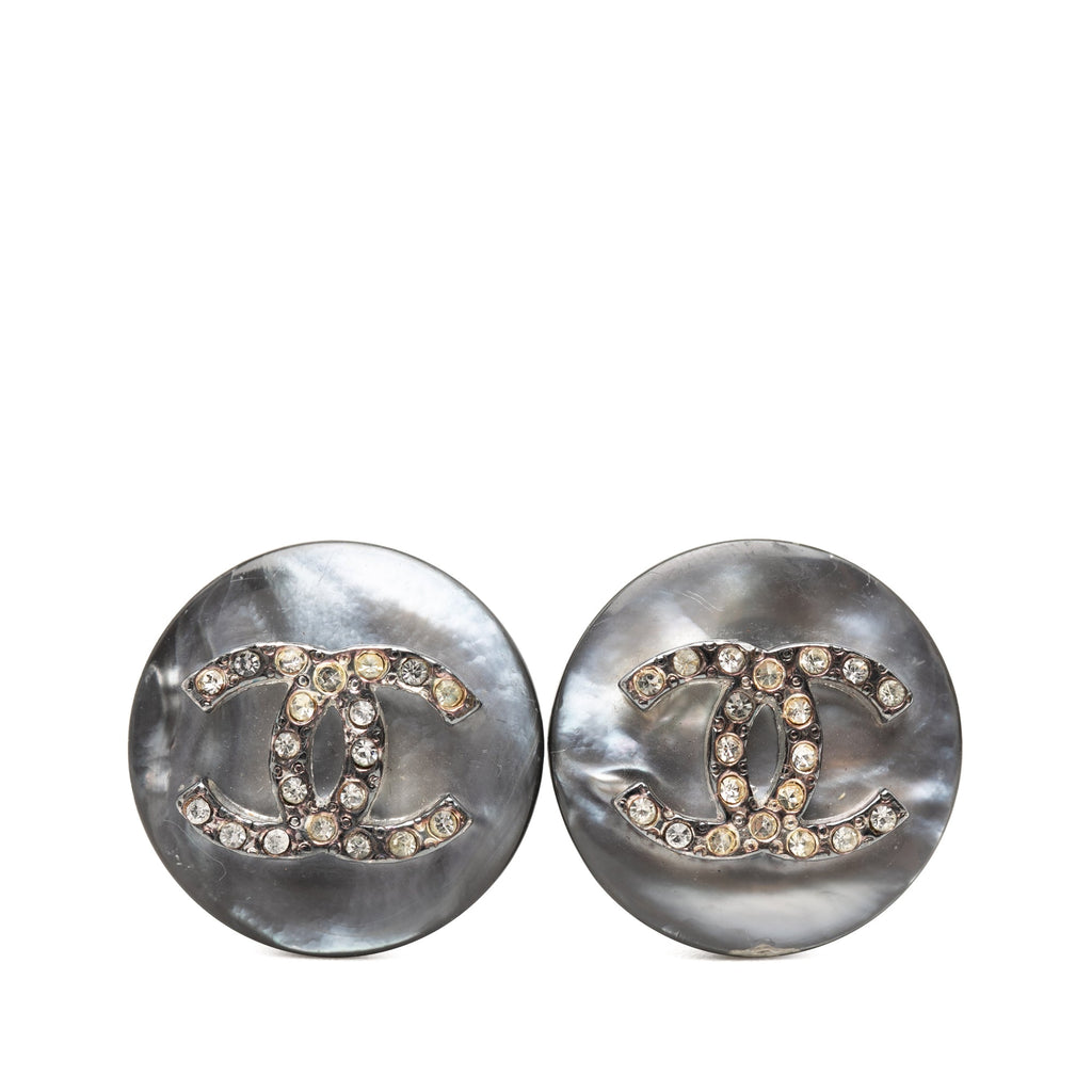 CC Brass Strass Clip On Earrings