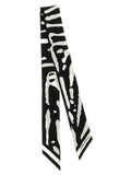 Dolce & Gabbana Zebra Print Silk Scarf — Black