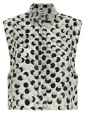Fendi Jacquard Polka Dot Silk Shirt — Cream