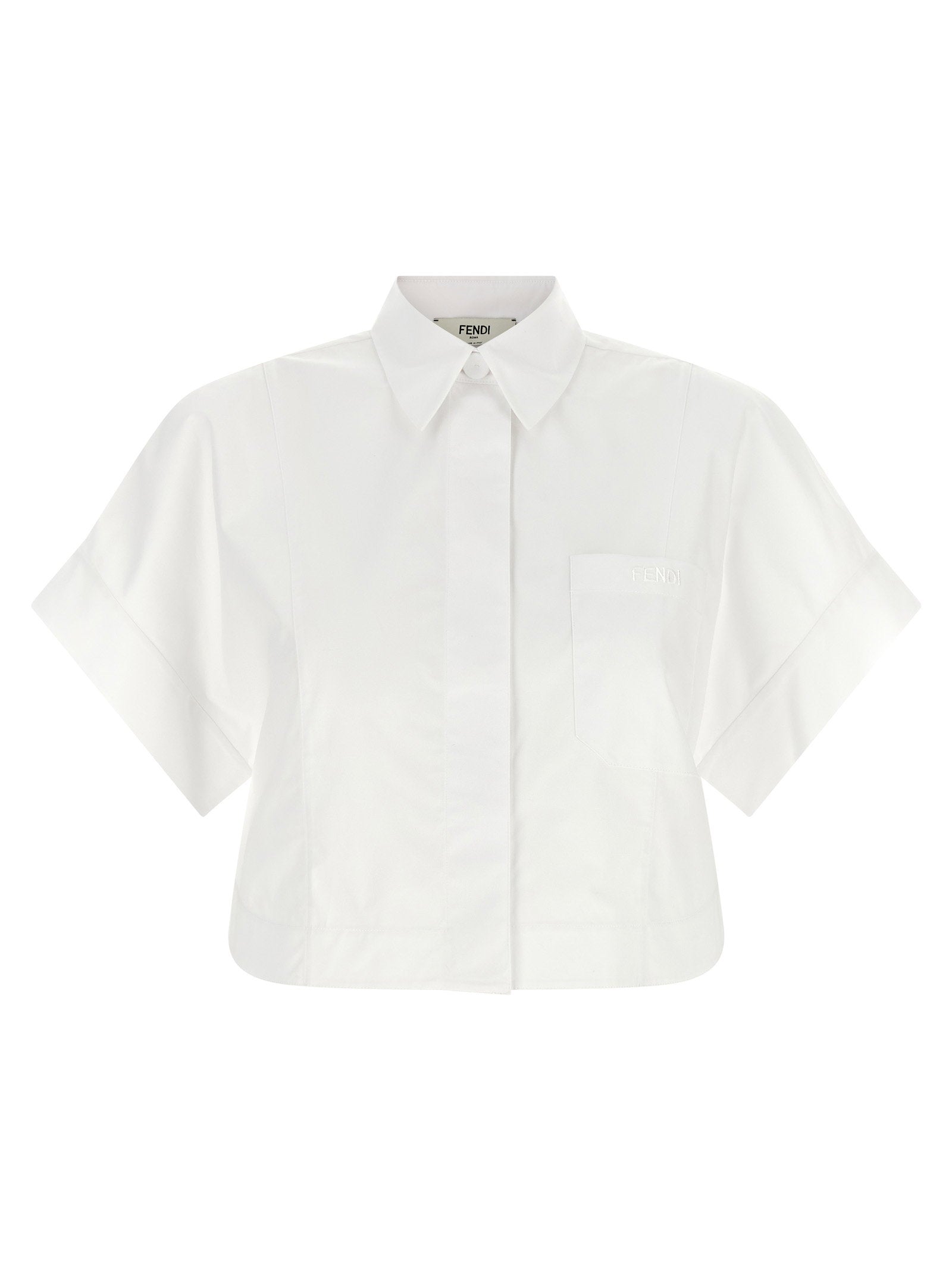 Camisa Fendi de popelín de algodón — Blanca