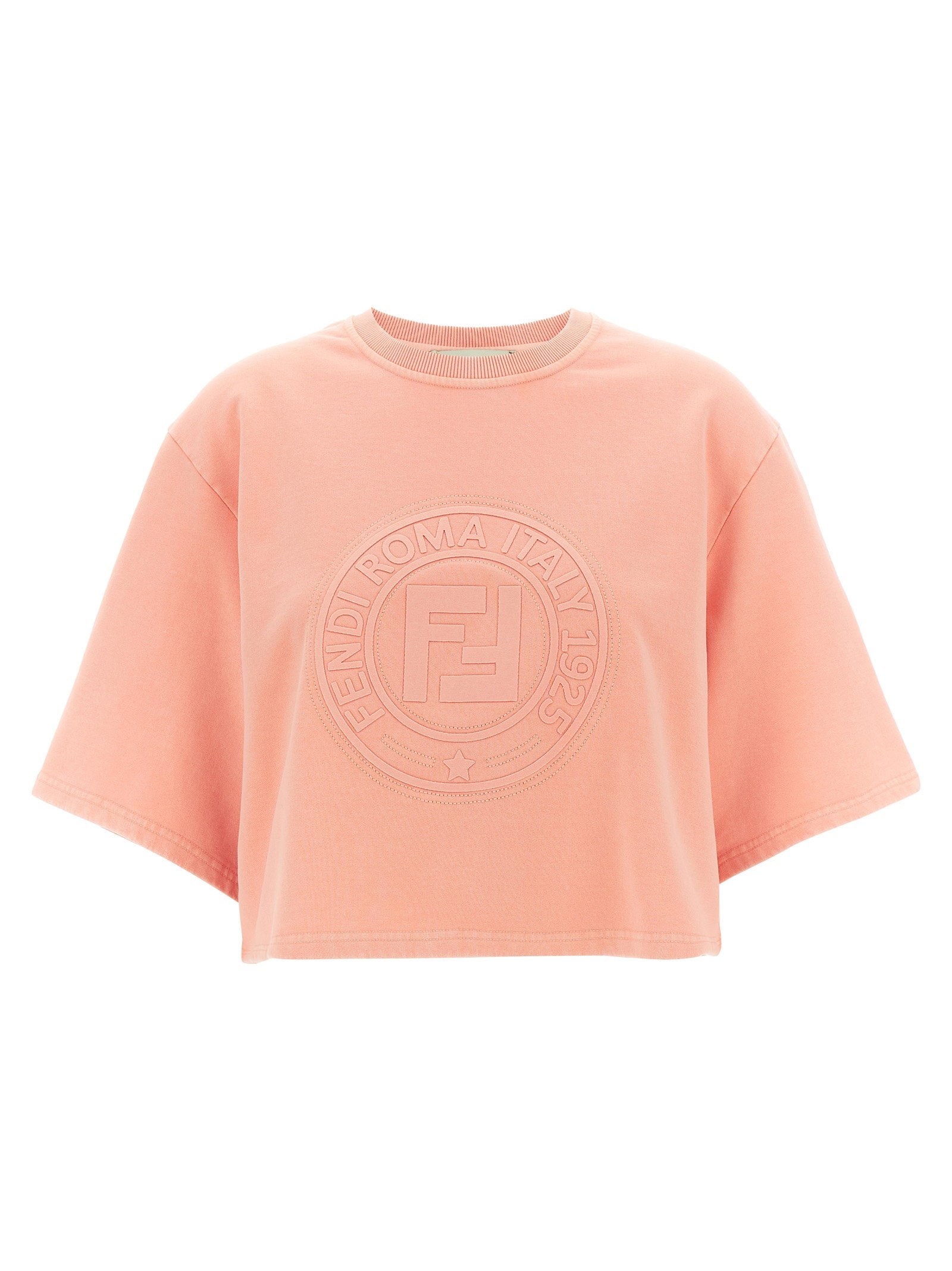 Fendi 3D Logo Embroidery Sweatshirt — Pink