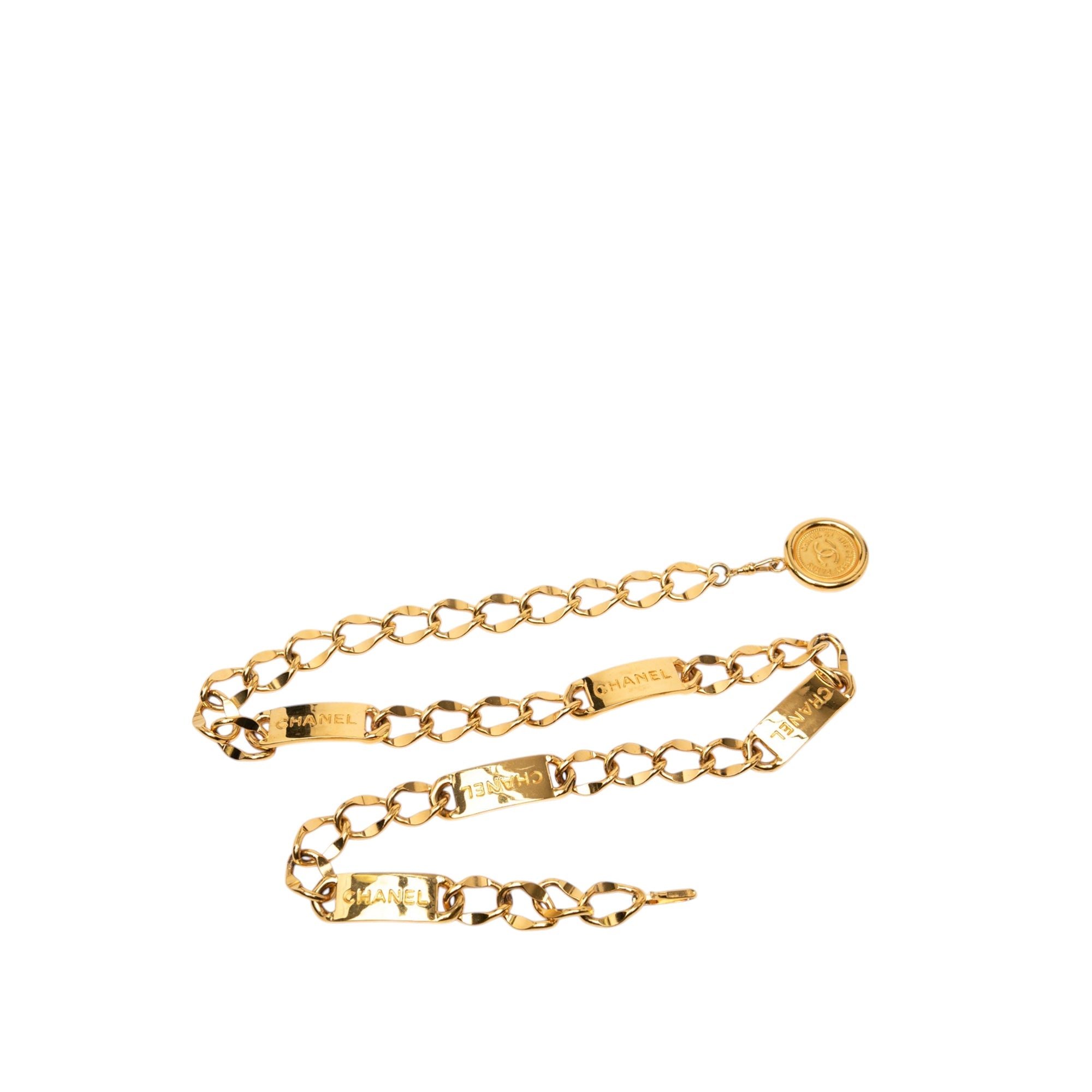 Gold Plated CC Medallion Chain Belt