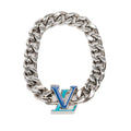 Stainless Steel Enamel LV Chain Bracelet M