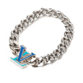 Stainless Steel Enamel LV Chain Bracelet M