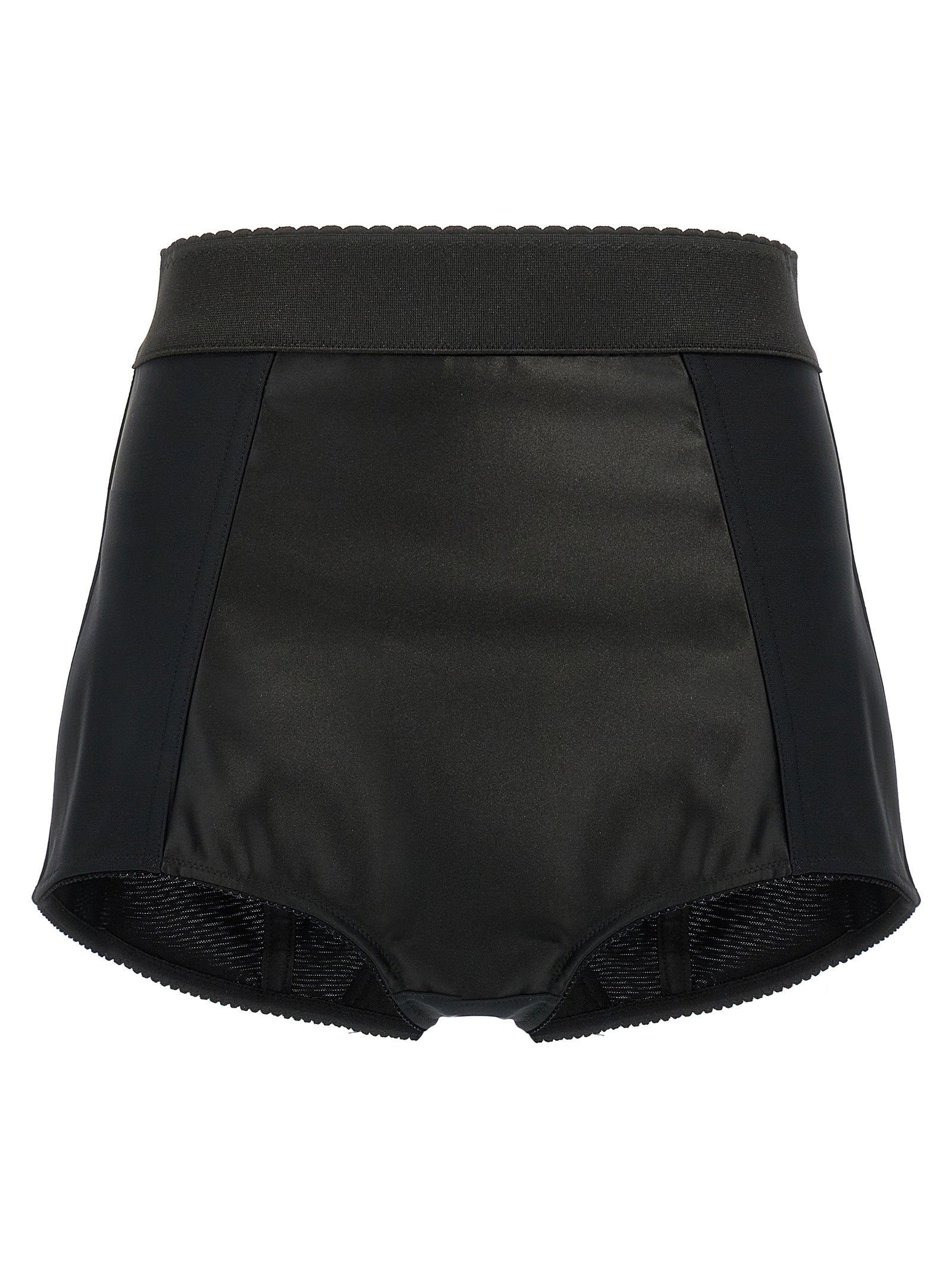 Dolce & Gabbana Satin High-Waisted Short Trousers — Black