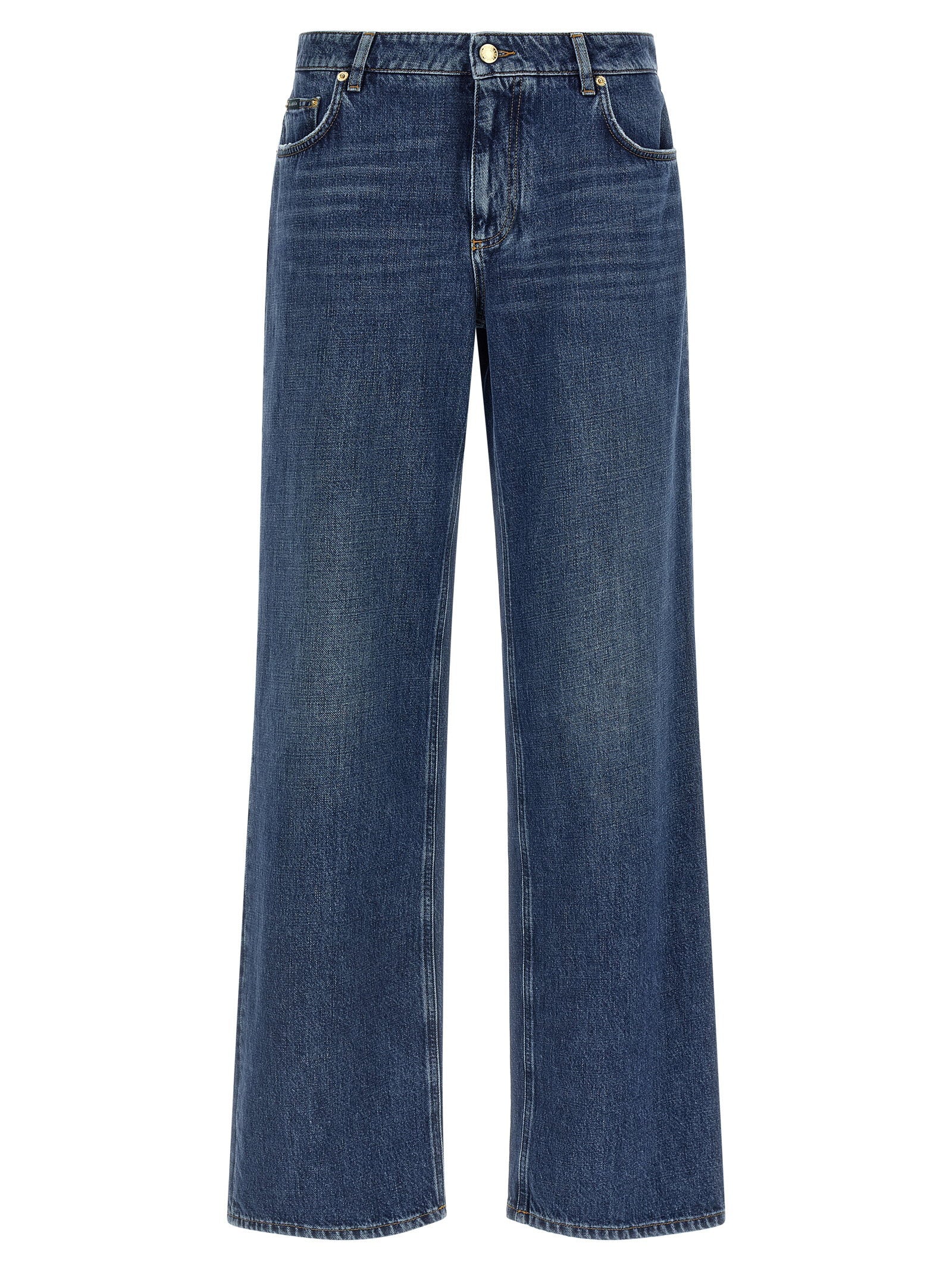 Dolce & Gabbana Wide-Leg Pure Cotton Jeans — Blue