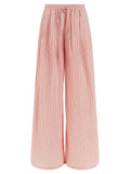 Dolce & Gabbana Striped Cotton-Silk Poplin Trousers — Coral