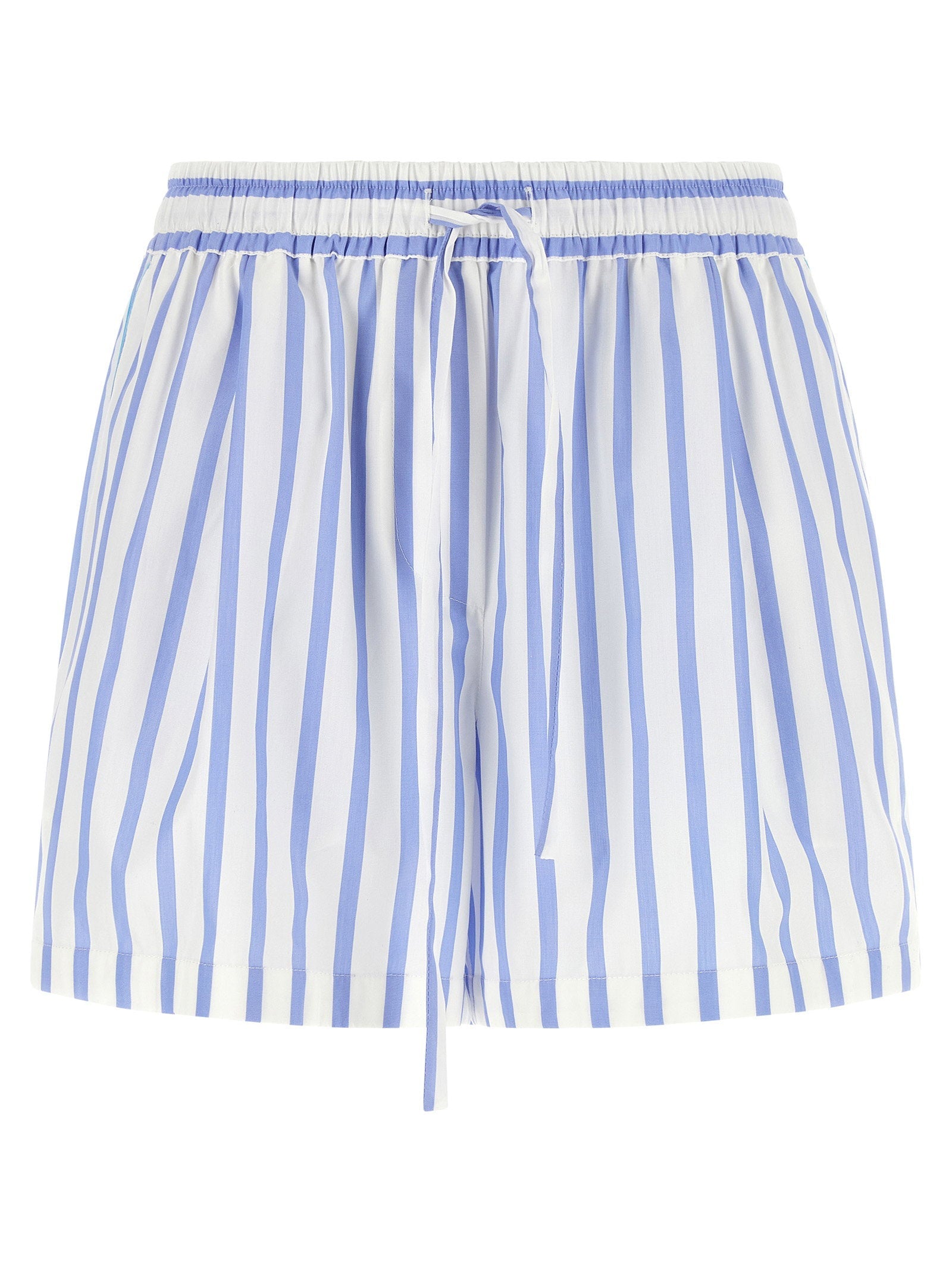 Dolce & Gabbana Striped Poplin Bermuda Shorts — blue