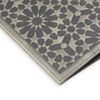 Leather Passport Holder Zellige Gray