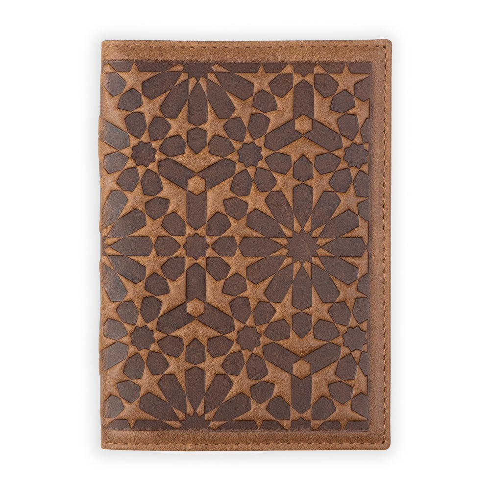 Leather Passport Cover Zellige Brown