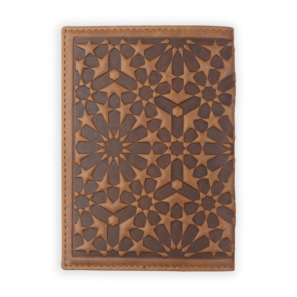 Leather Passport Cover Zellige Brown