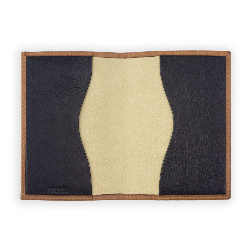 Leather Passport Cover Zellige Brown