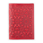 Leather Passport Cover Zellige Red