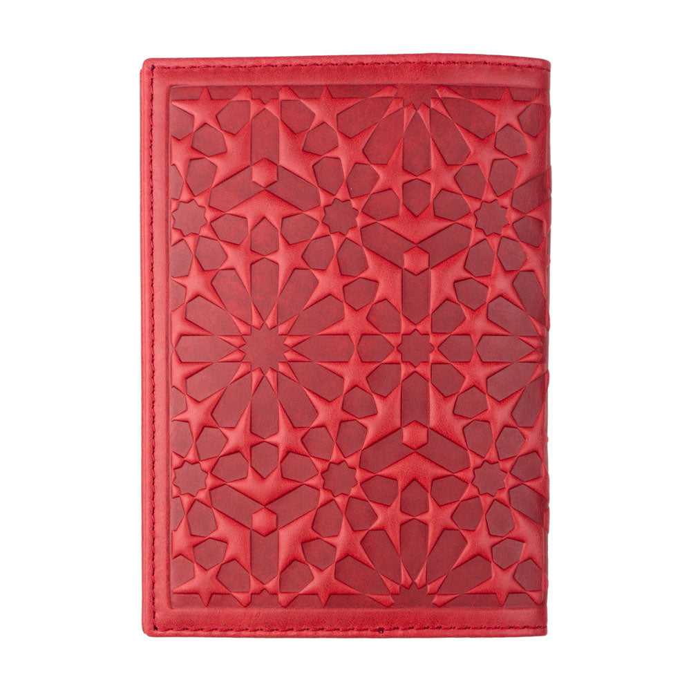 Leather Passport Cover Zellige Red