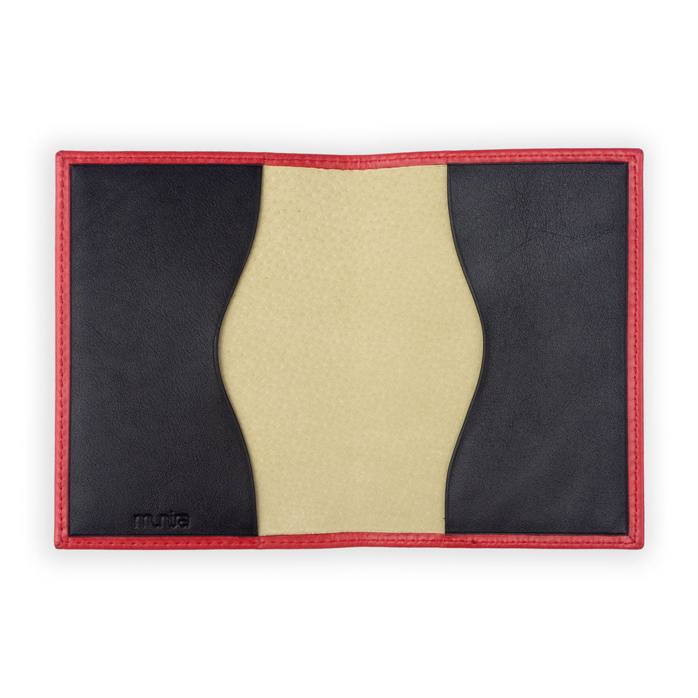 Leather Passport Cover Zellige Red
