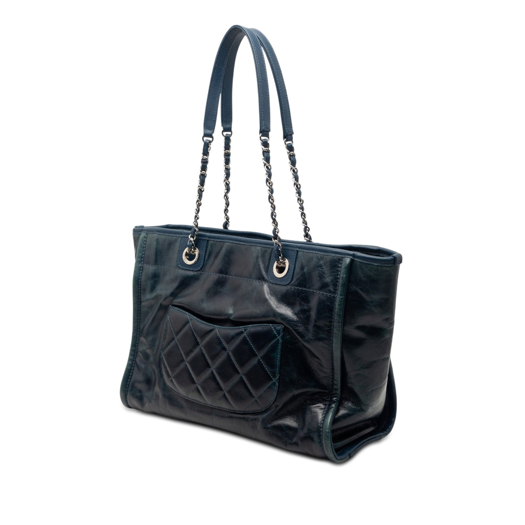 Small Glazed Calfskin Deauville Tote