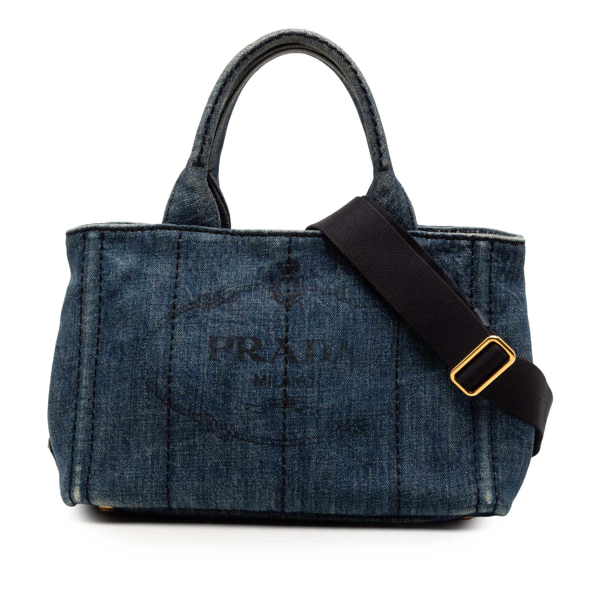 Small Denim Canapa Logo Satchel