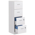 4-Drawer File Cabinet, Vertical Filing Cabinet with Lock & Adjustable Hanging Bar, White