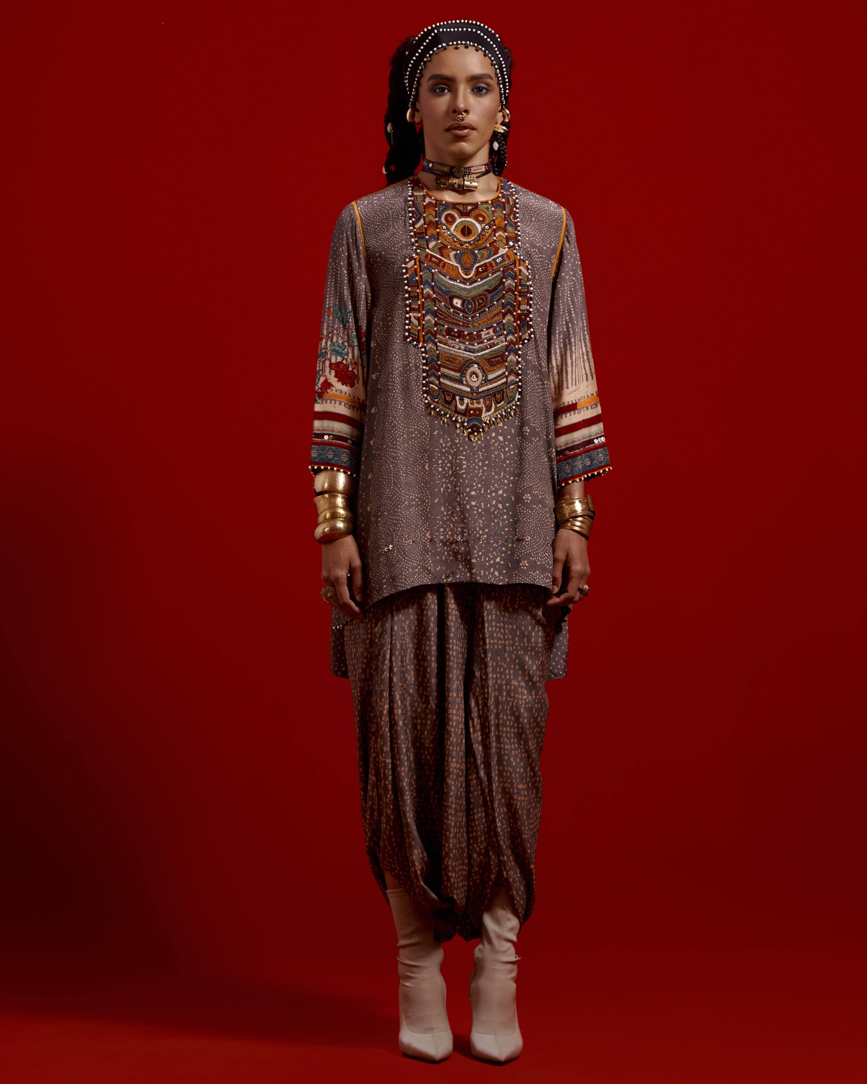 Mitra Short Kurta Set By KYNAH, Luxury Indian Fashion & Bridal Wear