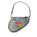 Mini Canvas Printed Denim Speedway Saddle Pochette