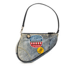 Mini Canvas Printed Denim Speedway Saddle Pochette