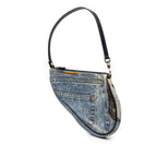 Mini Canvas Printed Denim Speedway Saddle Pochette