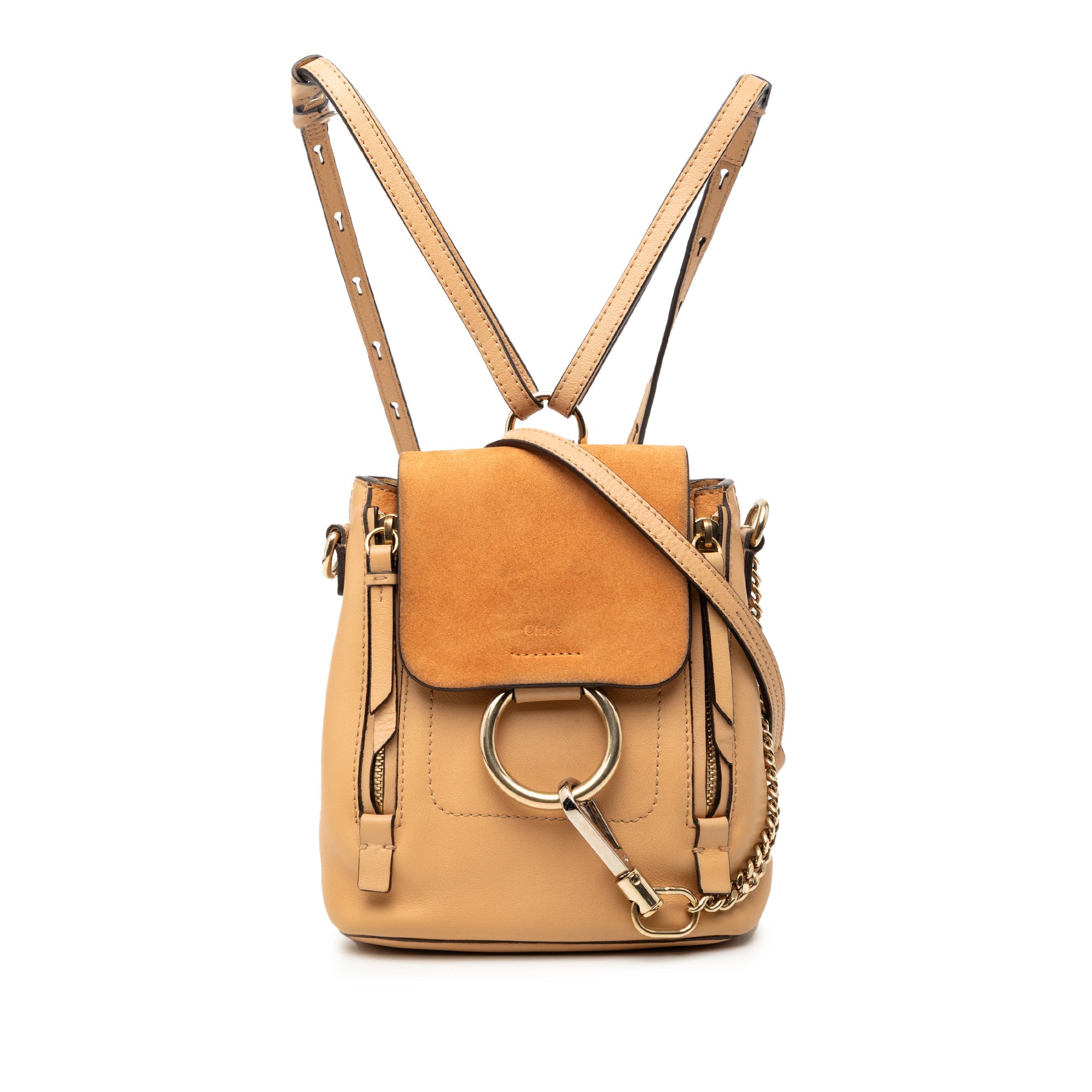Mini Calfskin and Suede Faye Backpack