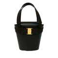 Leather Vara Bow Top Handle Bucket Bag