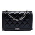 Quilted Shiny Aged Calfskin Boy Wallet On Chain