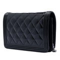 Quilted Shiny Aged Calfskin Boy Wallet On Chain